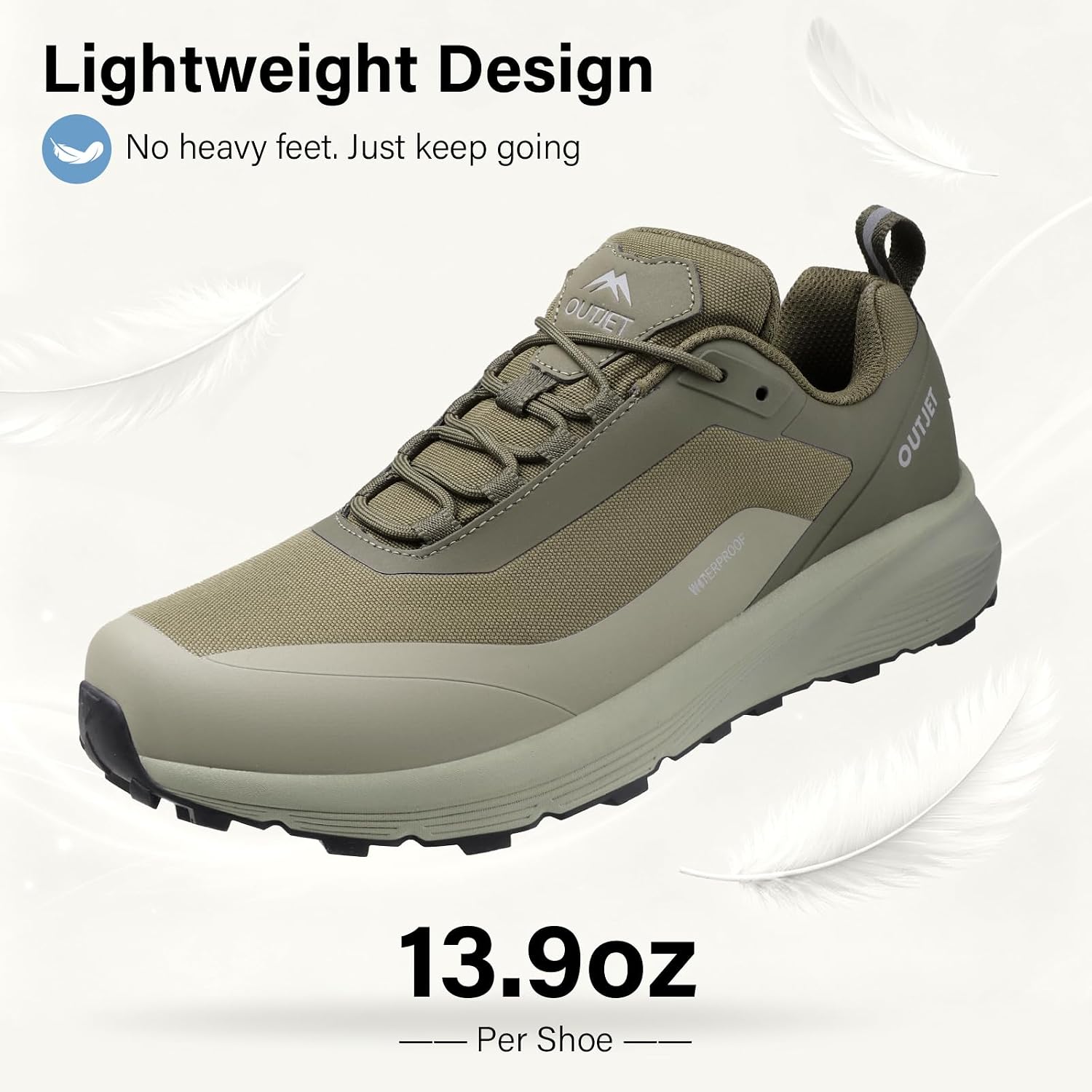 Men's Waterproof Hiking Shoes Lightweight Breathable Anti Slip Outdoor Shoes