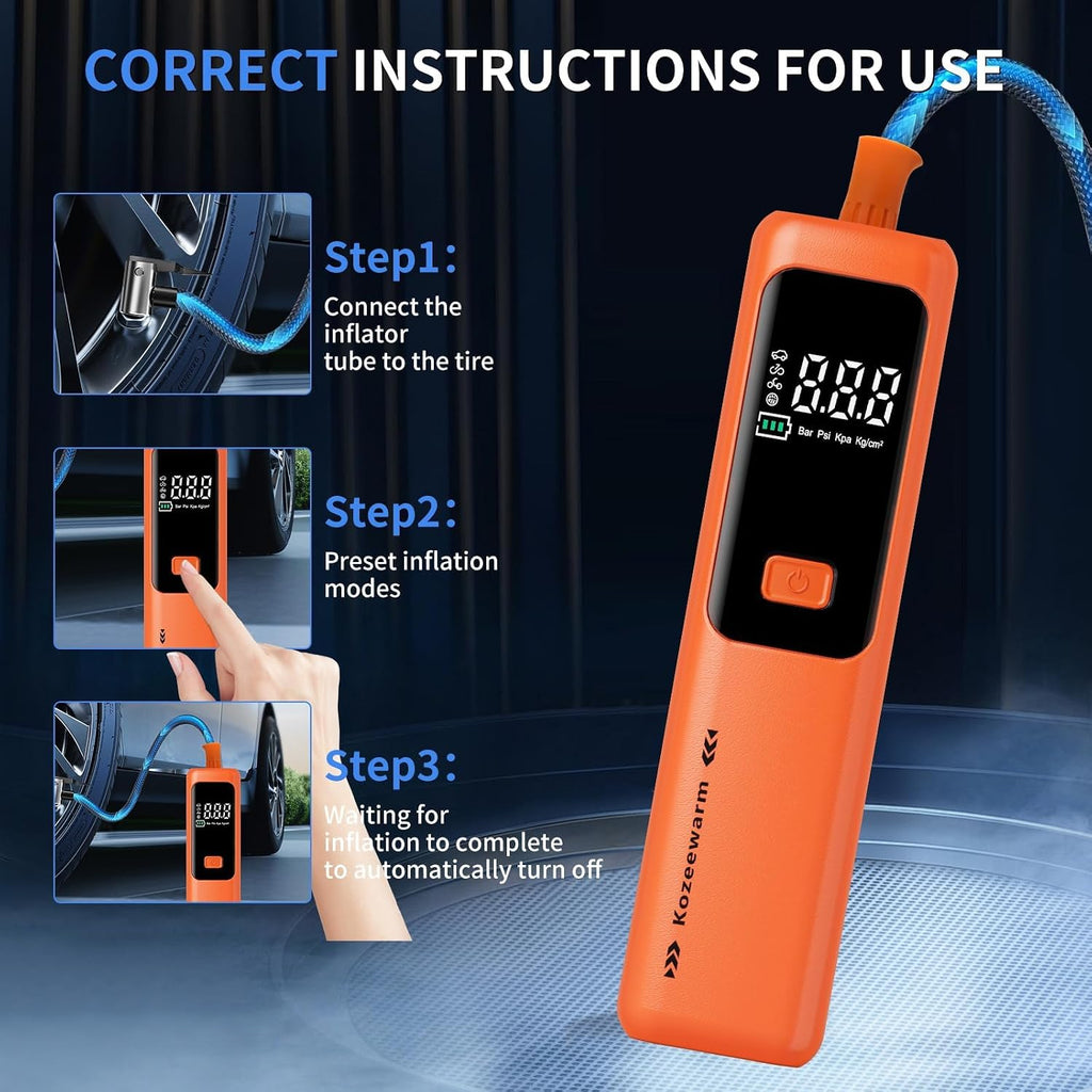Tire Inflator Portable Air Compressor for Car, Motocycle, Bike Inflatables