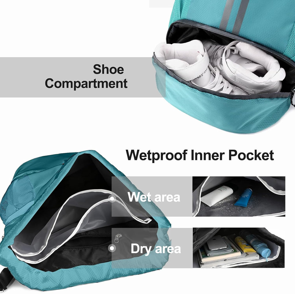 Hoedia Sports Drawstring Backpack - Swim Gym Bag for Women and Men