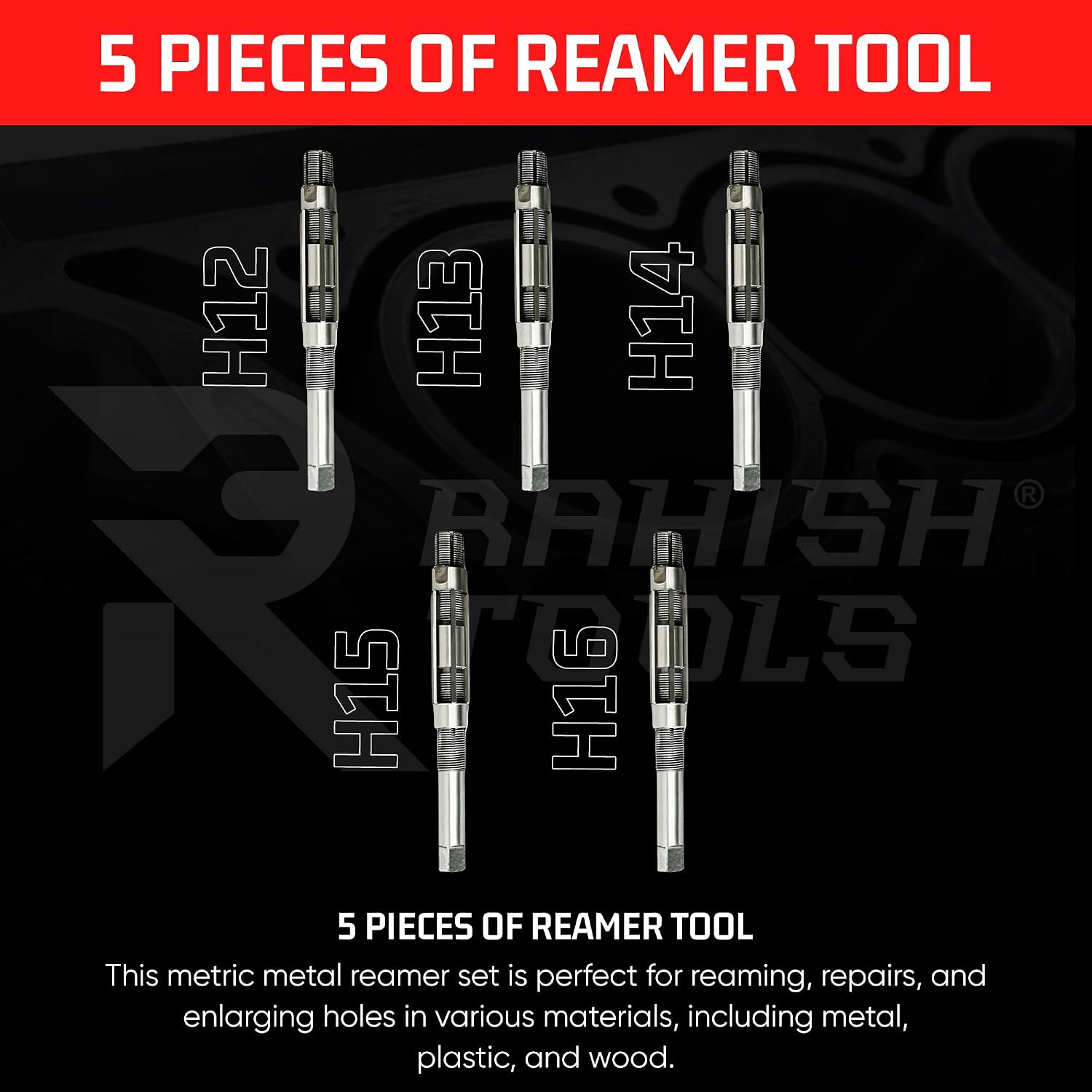 Adjustable Hand Reamer H12-H16, 1-1/16" to 2-7/32", Metal & Wood