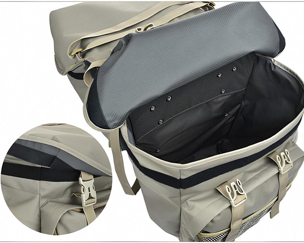Large Saddle Bags for Bike Rear Rack,Waterproof 50L Panniers Bike Bags for Bicycles/MTB/E-Bike,Bike Trunk Bag With Reflective Stripes,Support for Width Less Than 7 Inches Bike (Army Green,50L)