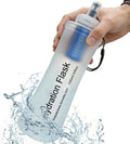 AXEN Collapsible Water Bottle with Filter for Hiking Travel, 1000ml Clear