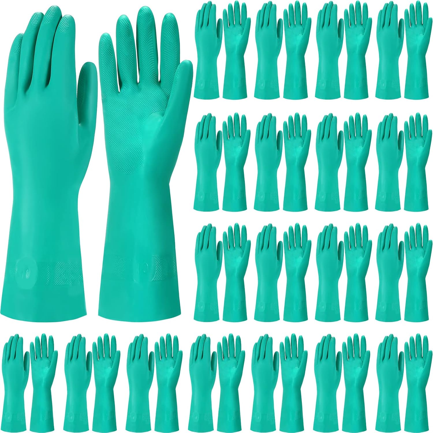 Potchen 10 Pairs Chemical Resistant Gloves 15 Mil Nitrile Gloves,X-Large