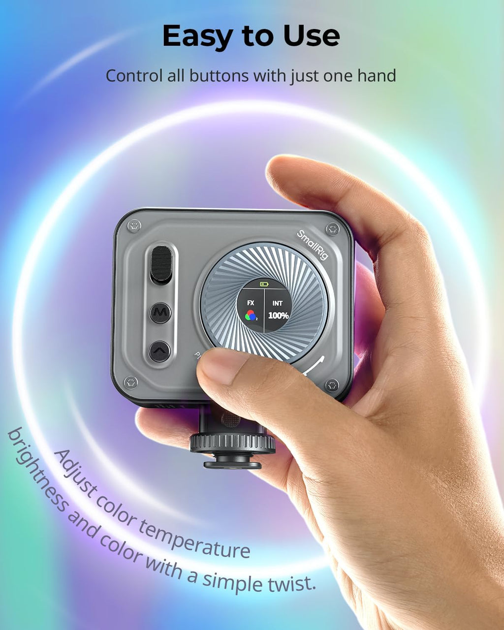 SmallRig RM120 RGB LED Video Light Panel, 7W Portable Metal Camera Light