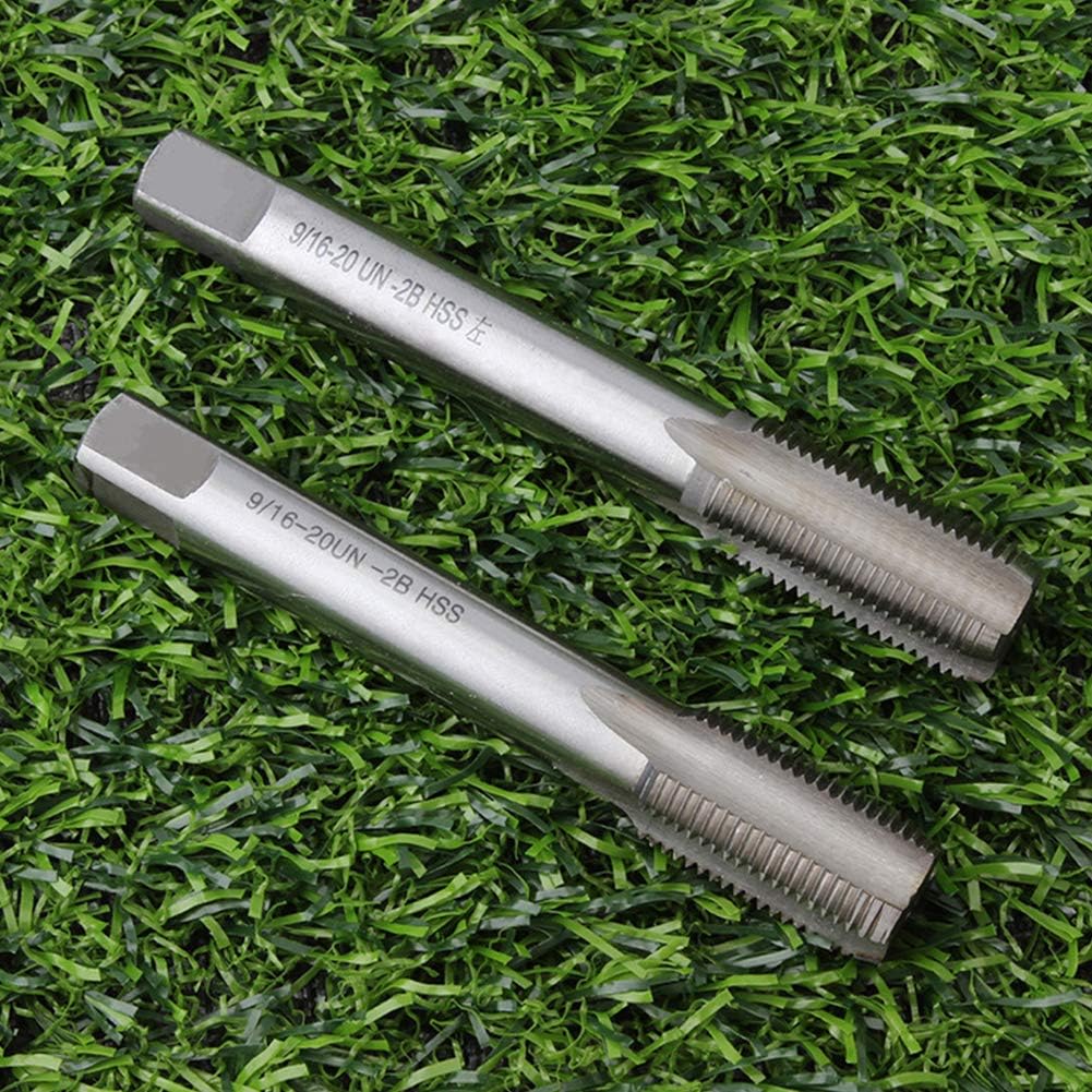 Threaded HSS Tap Set, 9/16''-20 Bicycle Crank Repair HSS Left and Right Threaded Taps for Bicycle Crank Repair,Durable Thread Tap Pedal Repairs Tool,1 Pair(Left & Right)