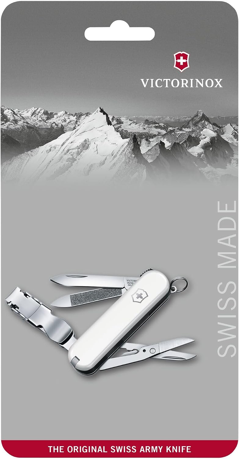 Victorinox Nail Clip 580 Swiss Army Pocket Knife - Small Multi-Tool for Camping With 8 Functions, Blade, Nail File, and Cleaner