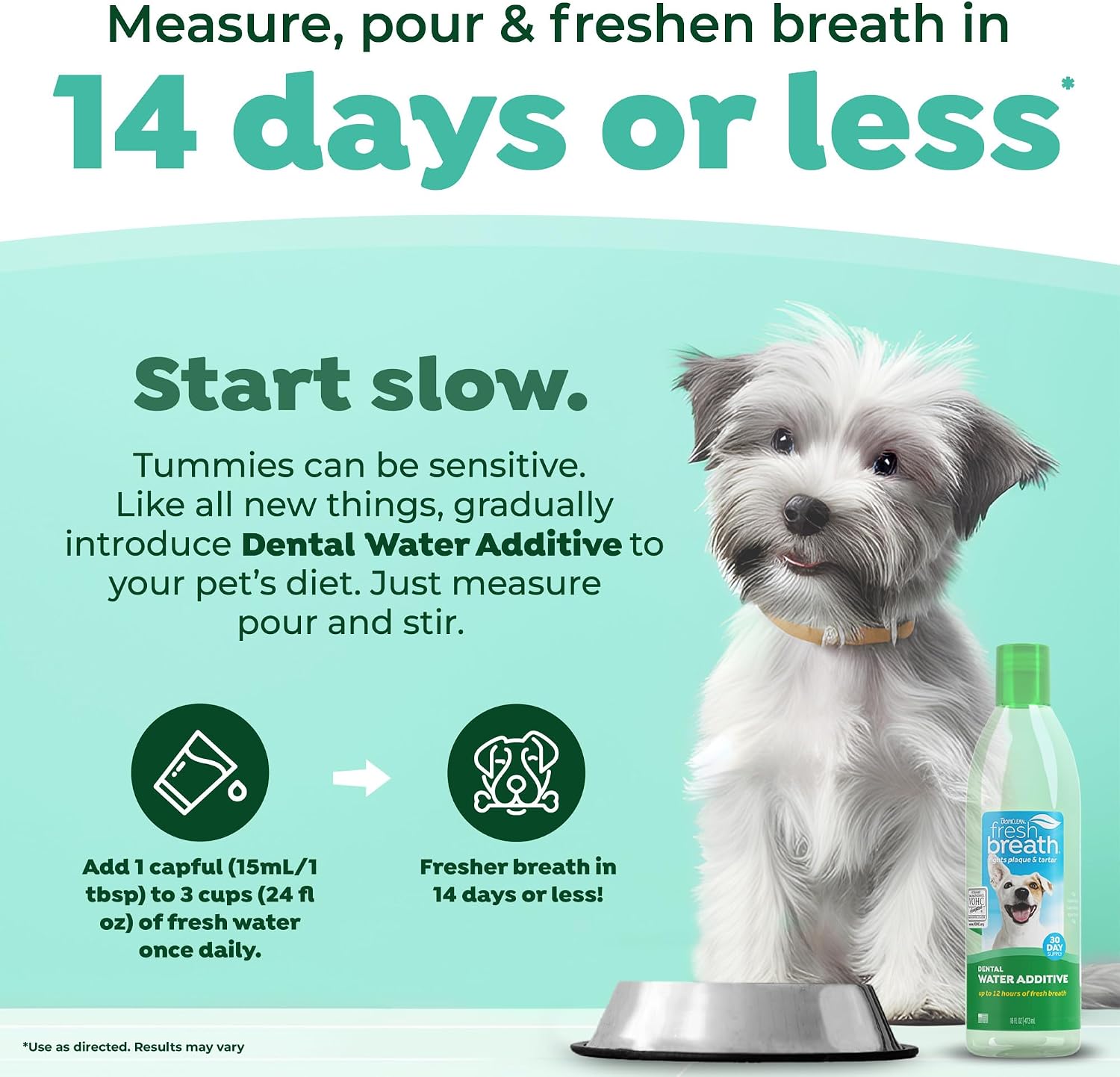 TropiClean Fresh Breath Water Additive for Dogs, Dog Breath Freshener, 16oz
