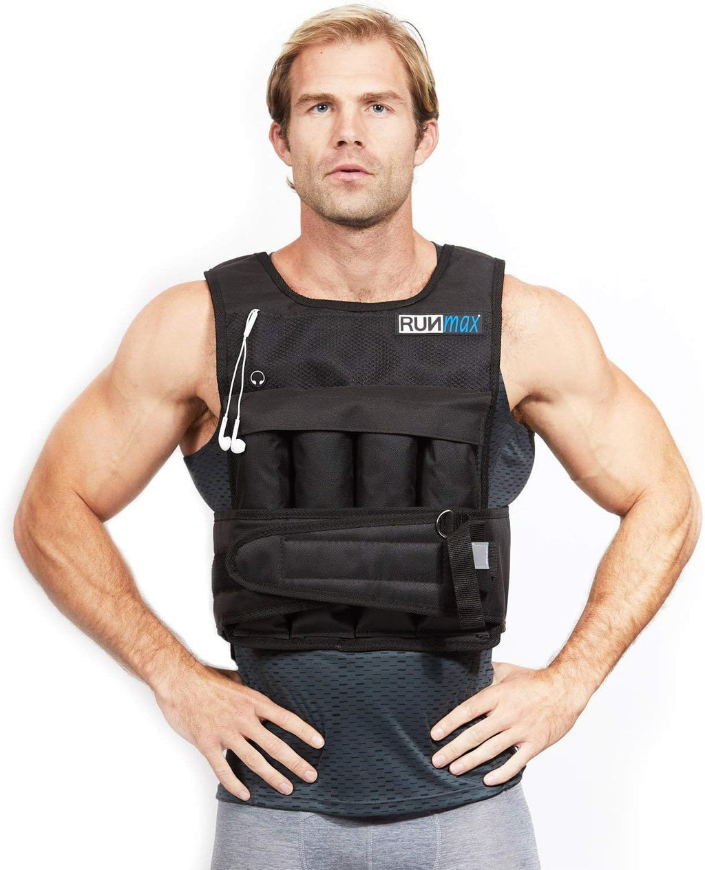 RUNmax 20LBS - 150LBS Adjustable Weighted Vest Wtih Shoulder Pads Option for Men and Women