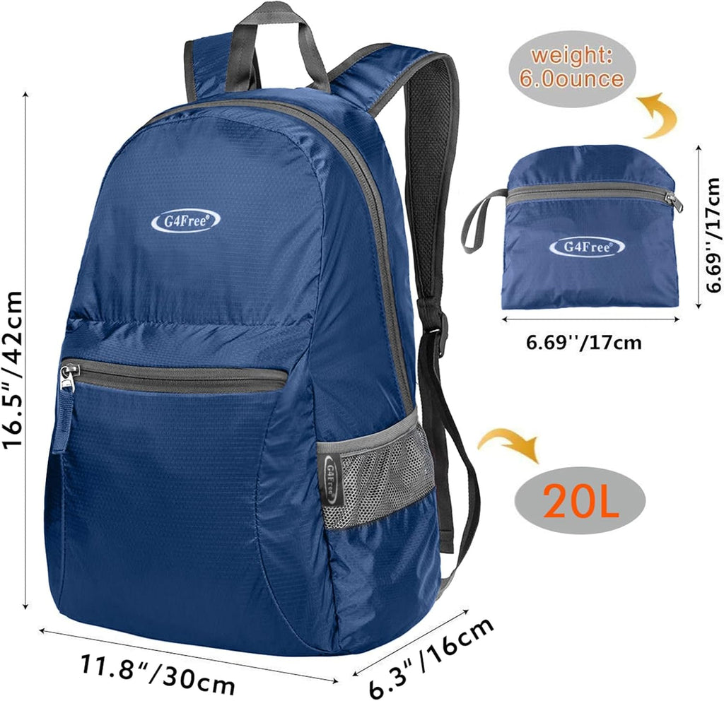 G4Free 20L Small Packable Travel Hiking Backpack for Men Women