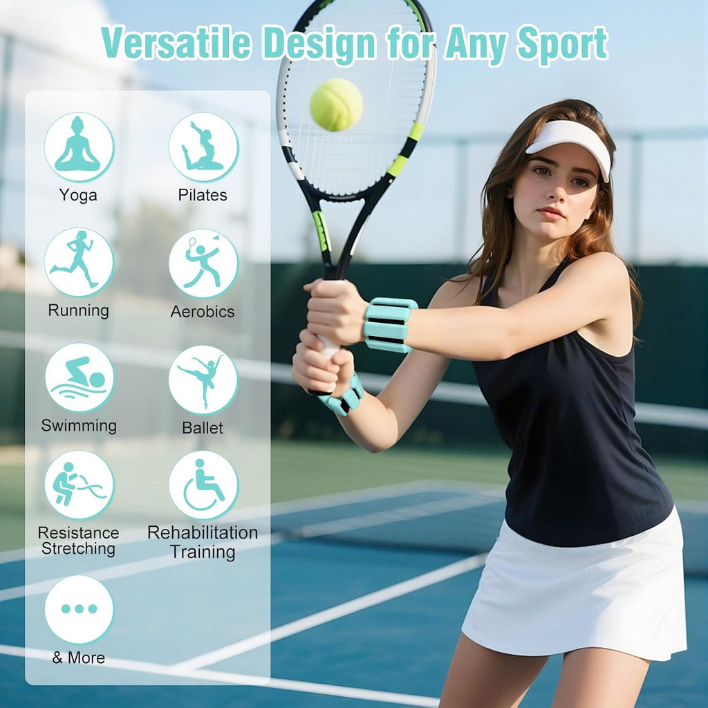 Ankle Wrist Weights for Women Men Adjustable Silicone Arm Leg Weight