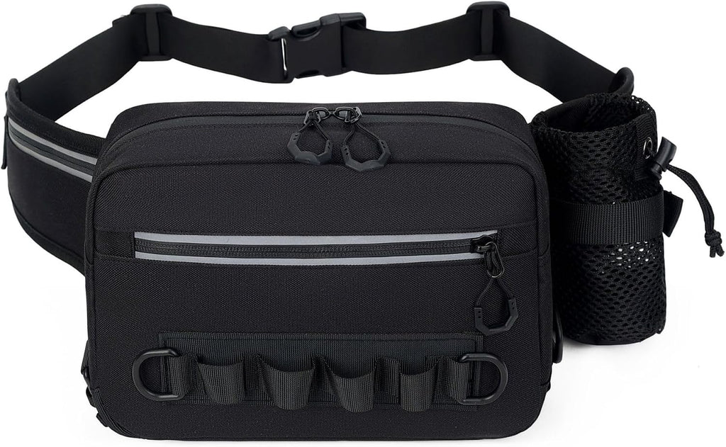 Fishing Waist Pack with Rod Holder, Waterproof Tackle Fanny Pack