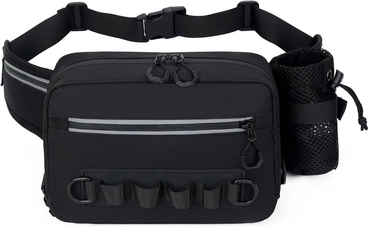 Fishing Waist Pack with Rod Holder, Waterproof Tackle Fanny Pack