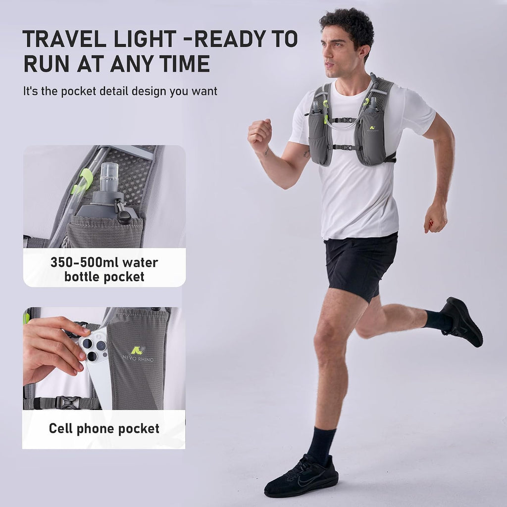 N NEVO RHINO Running Vest with 1.5L Water Bladder, Hydration Vest Pack