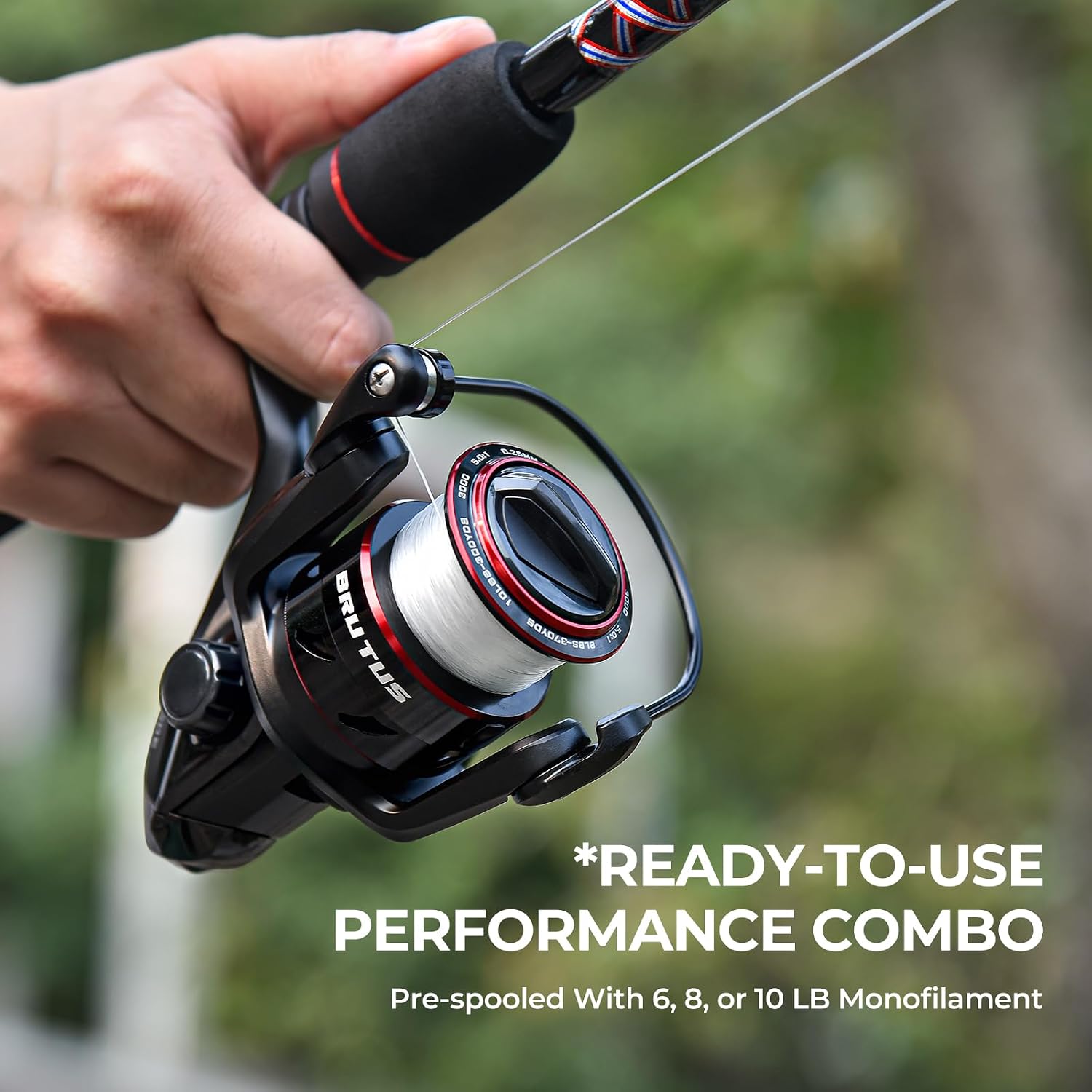 KastKing Brutus Spinning Fishing Reel Combo - 2Pc Blanks, 6'6" MH 3000 Reel