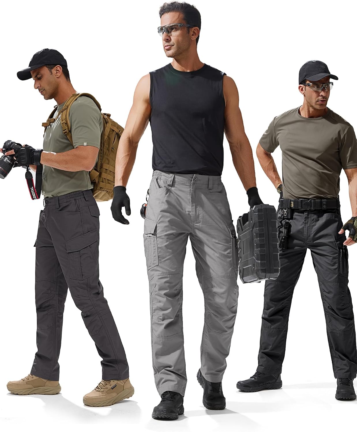 FREE SOLDIER Men's Tactical Pants Ripstop Work Cargo Hiking Pants