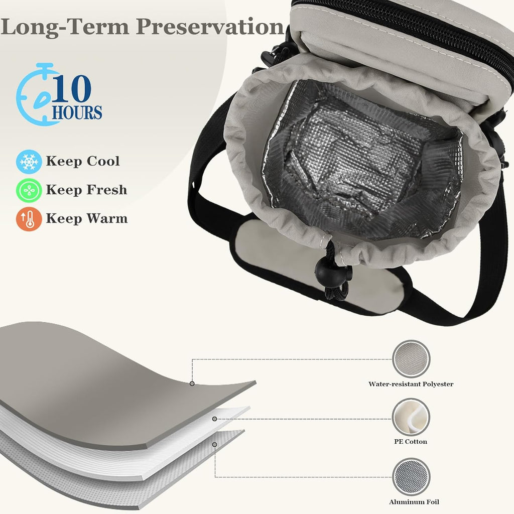 Water Bottle Holder with Strap, 32/40oz Insulation Water Bottle Carrier Bag with Phone Pocket, Water Bottle Sling Bag Crossbody Water Bottle Holder for Hiking Walking