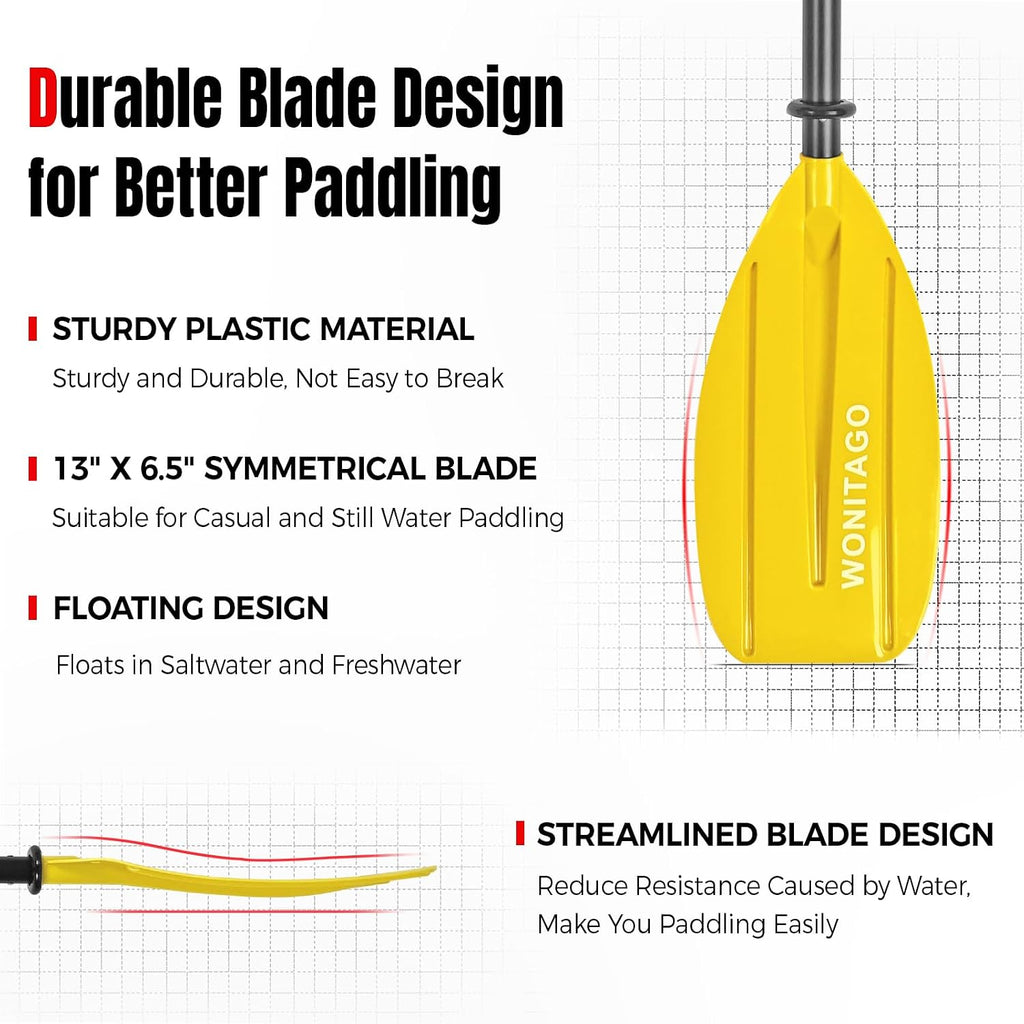 Kayak Paddle, Adjustable and Portable Kayaking Oar, 5-Piece