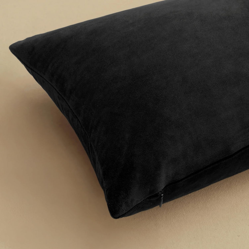 MIULEE Velvet Throw Pillow Covers 18x18 Inch Pack of 2 Black
