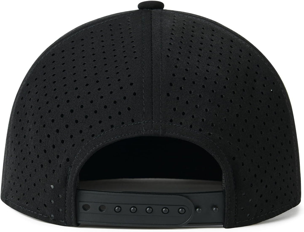 FEINION Men Laser Mesh Flat Brim Snapback Baseball Cap