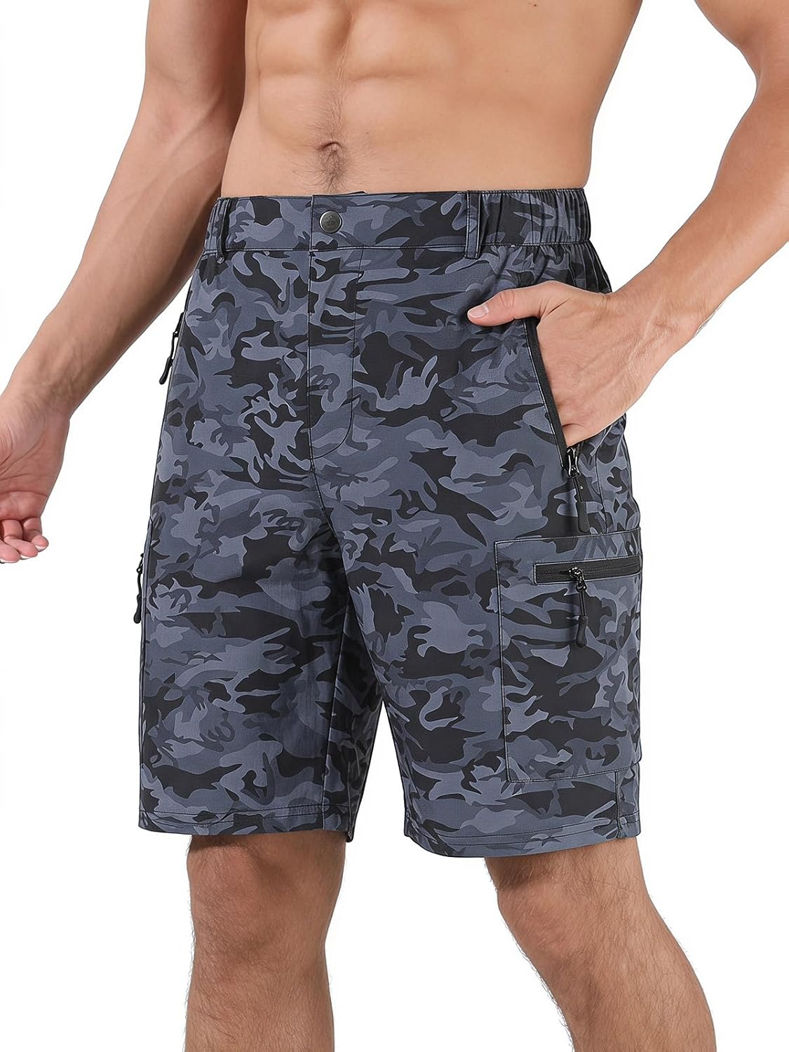 Suwangi Mens Hiking Cargo Shorts Casual Travel Tactical Short for Men