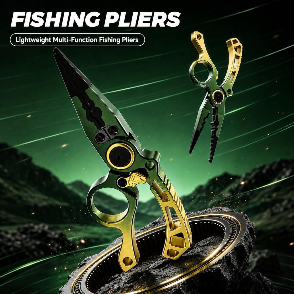 Saltwater Fishing Pliers, Split Ring Pliers with Tungsten Cutter & Lanyard