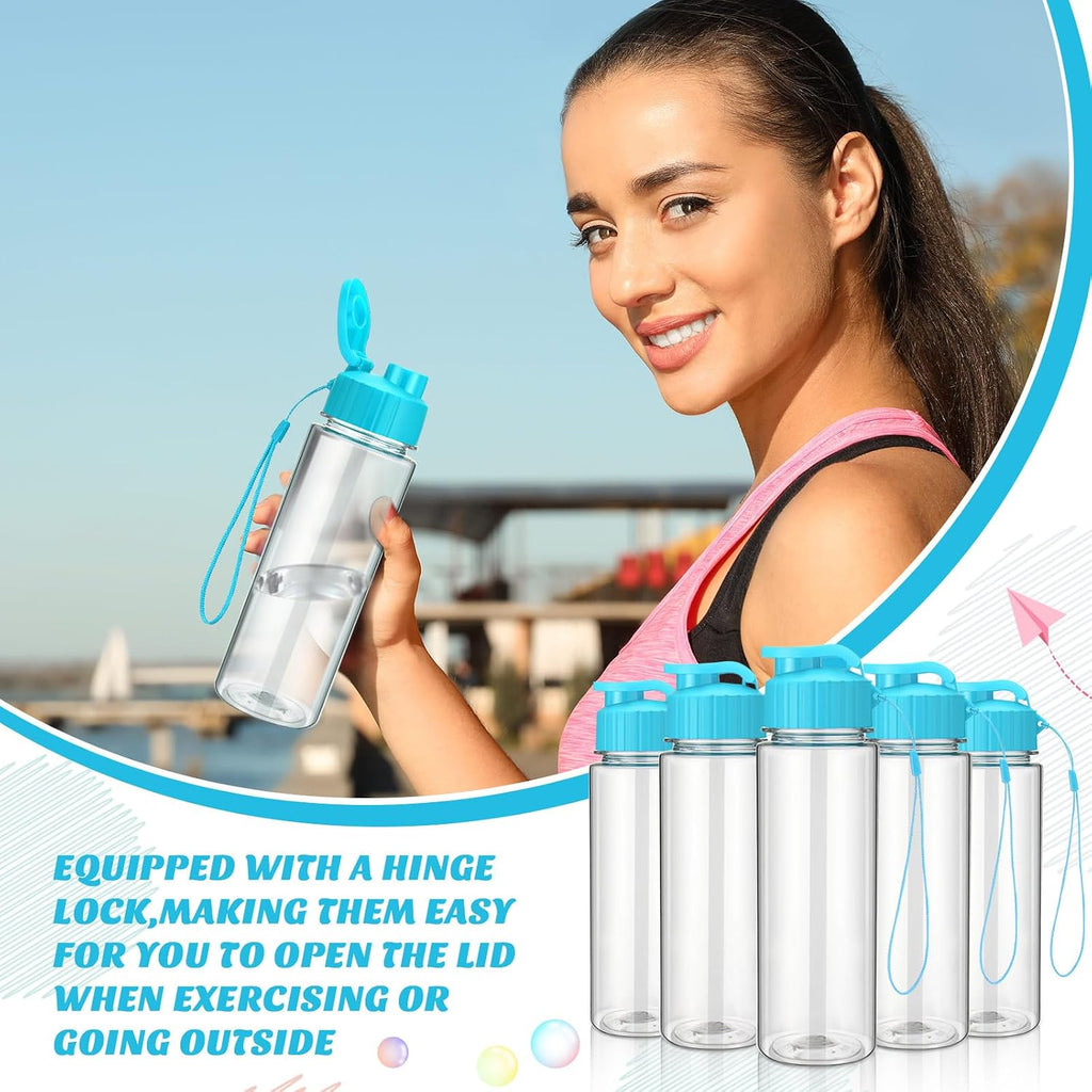 Mifoci 20 Pcs Plastic Water Bottles Bulk 17 oz, Sky Blue