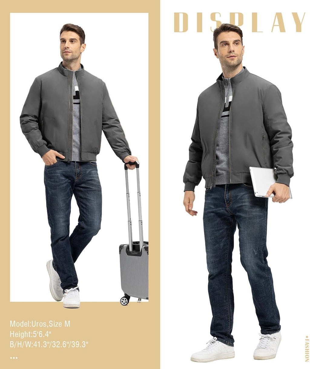TBMPOY Men's Winter Jackets Bomber Padded Casual Windbreaker Warm Fall Coat