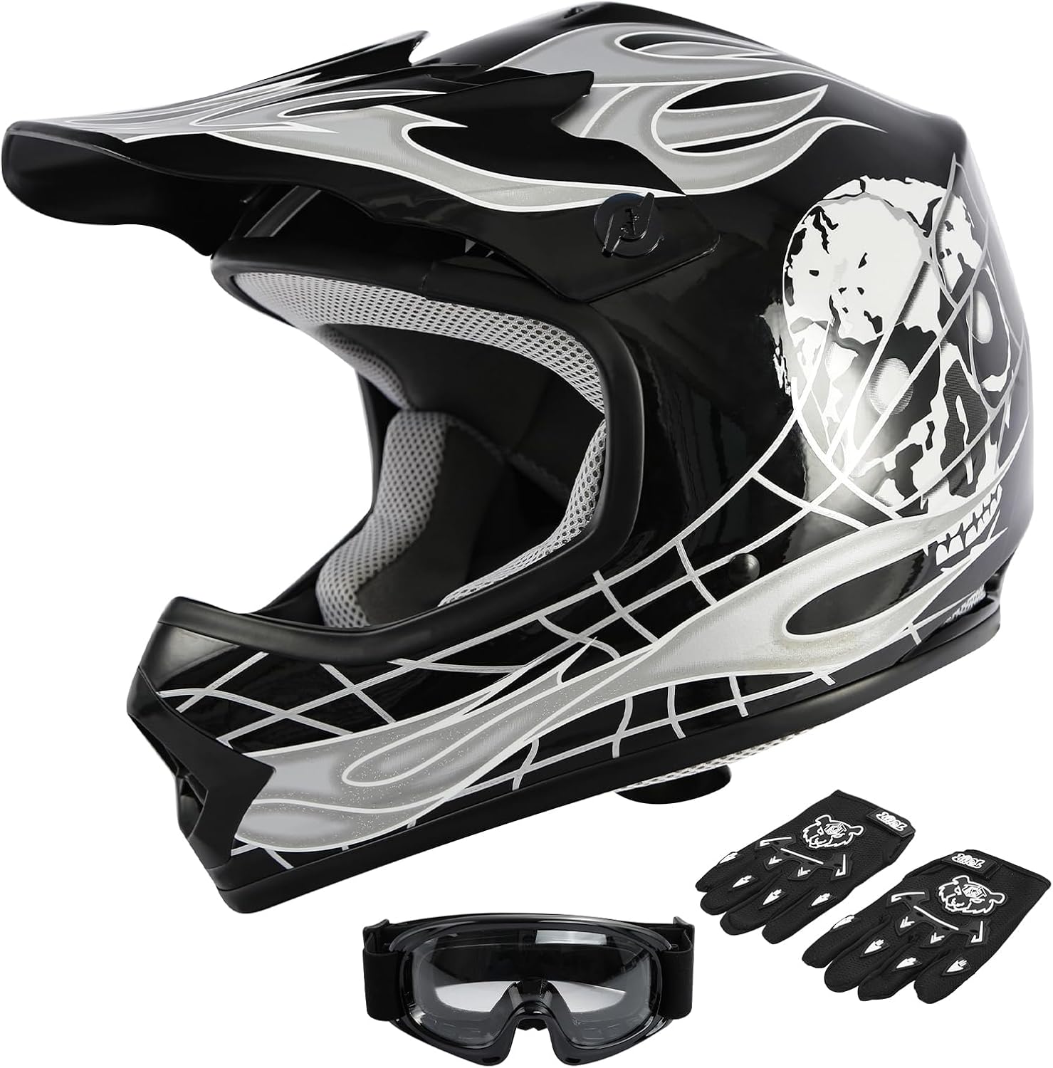 SLMOTO DOT Youth Kids Motocross Helmet Set Fit for Motorcycle Dirt Bike ATV