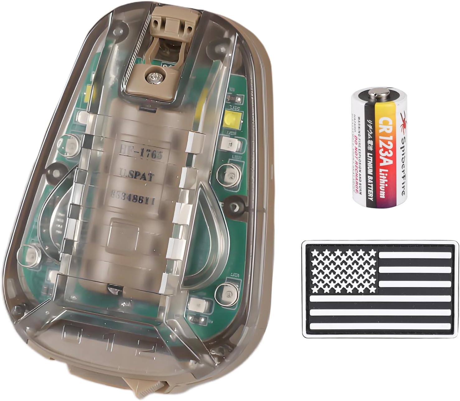 Tactical Helmet Light,4 Modes Visible LED IR Constant-on/Strobe,Waterproof Ladybird Lamp Survival Signal Light for Outdoor Sports Survival Signal Light,1*CR123A Battery Included.