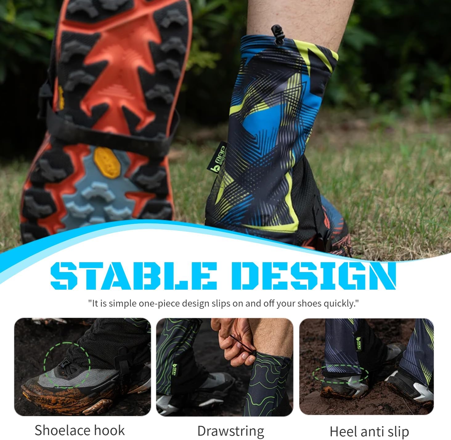 Low Gaiters,Ankle Gaiters,Snow Boot Guard Gators,Shoe Gaiters,Gators for Hiking Boots,Leg Gaiters,Waterproof Hiking Gaiters for Hunting,Running,Snow,Mountain Climbing