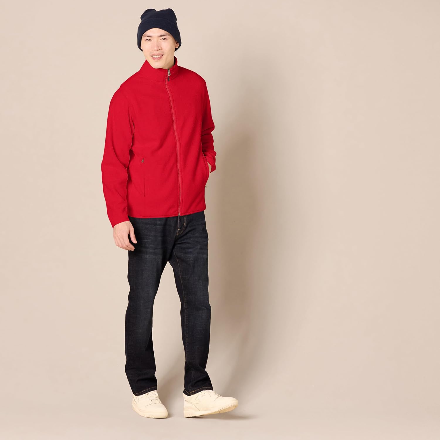 Amazon Essentials Men's Full-Zip Polar Fleece Jacket with Zippered Pockets for Cold Outdoor Weather (Available in Big & Tall)