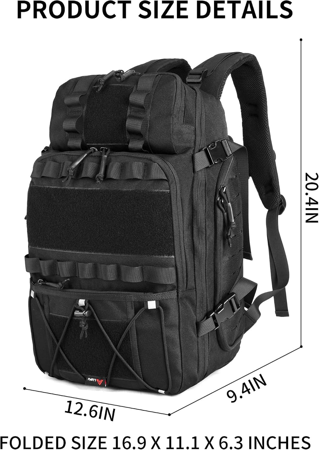 Tactical Backpack 35L Military Molle Pack 900D Waterproof Assault Rucksack Large Capacity Outdoor Hiking Camping Trekking Bag for Travel Hunting Survival and Adventure