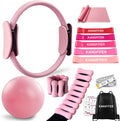 KANGFITER Pilates Kit with Ankle Weight, Pilates Ring Ball, Resistance Band