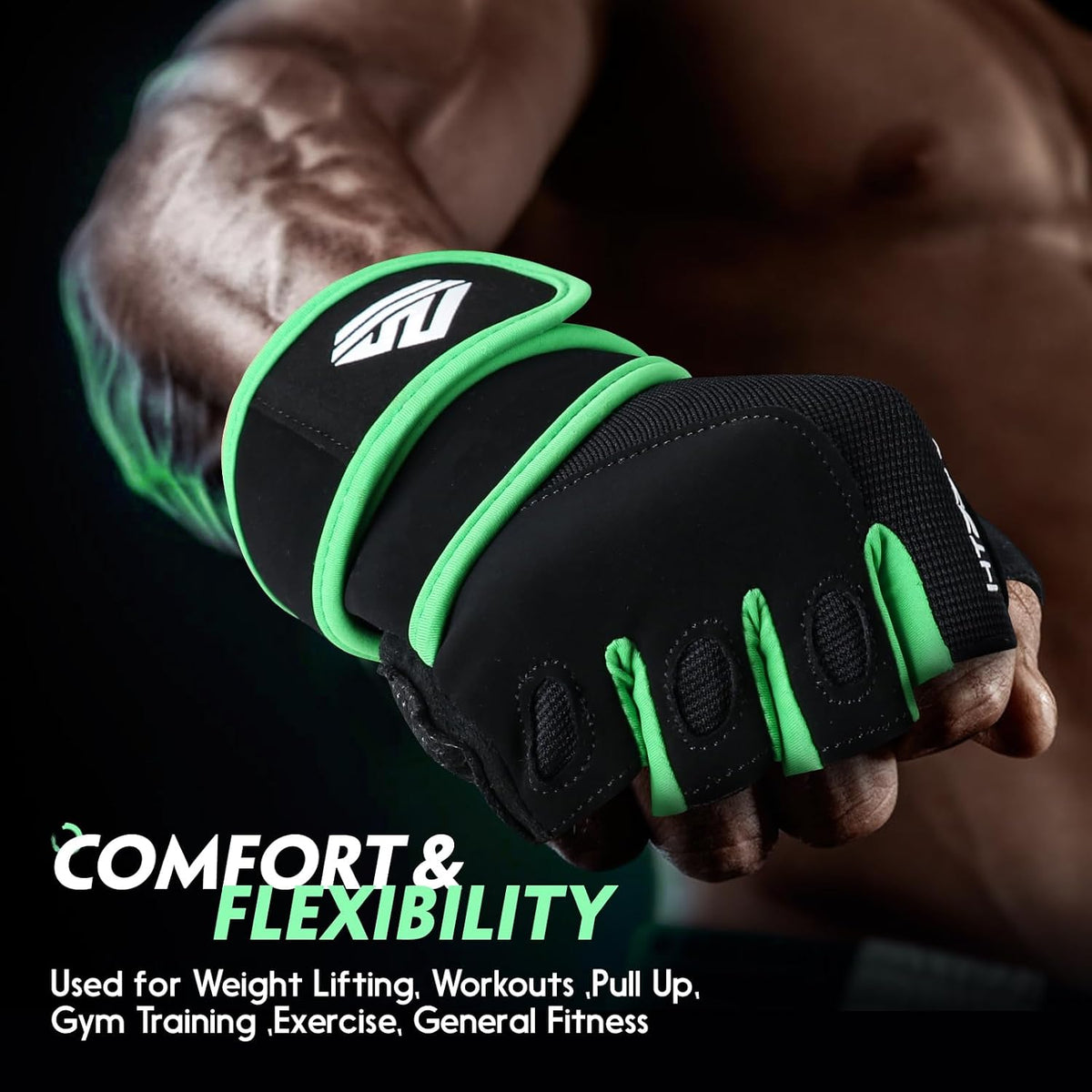 Workout Gloves Gym Gloves Weight Lifting Gloves for Men Women with Full Palm Pad,Strong Wrist Wraps Support,Enhanced Grip,for Fitness,Training,Weightlifting,Exercise