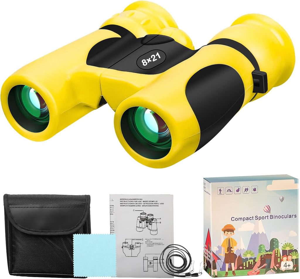 BLACKICE Binoculars for Kids, High-Resolution 8x21, Kids Binoculars Gift Set for Boys & Girls, Shockproof & Compact for Bird Watching, Travel, Hiking, Camping, Hunting, Children Outdoor Gear (Pink)