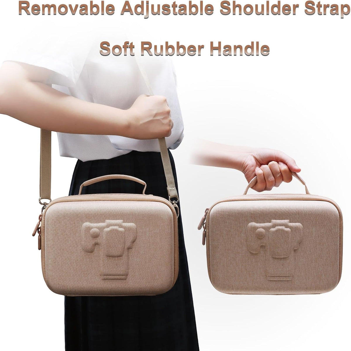 Small Camera Case Bag for Canon EOS Rebel T7/R50//R100 DSLR Camera Beige