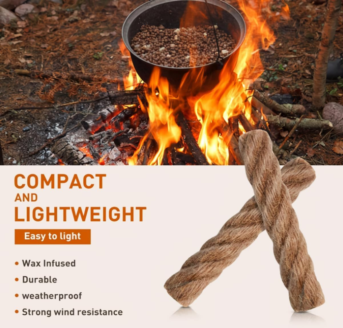 eGreen Magnesium Fire Starter: Waterproof Matches, Ferro Rod & Rope Options