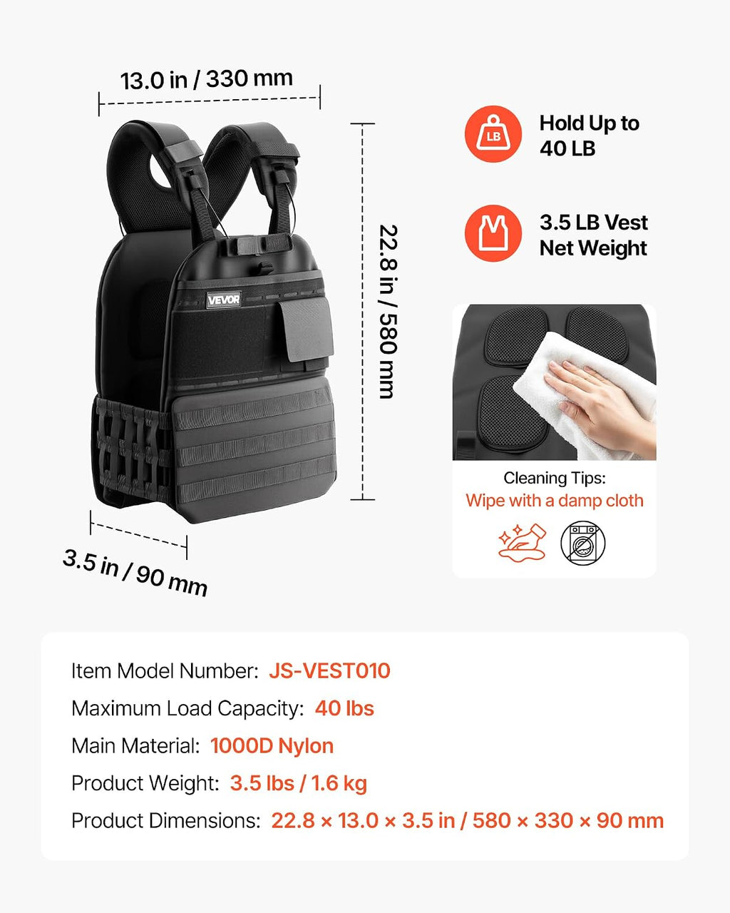 VEVOR Adjustable Weighted Vest, 4-10lbs/20-32lbs/24-40lbs/40lbs Comfortable X-Shape Body Weight Vest Set with 6/8 Weight Packs and Reflective Stripe, for Men Women, Workout Equipment for Strength Training Running Jogging