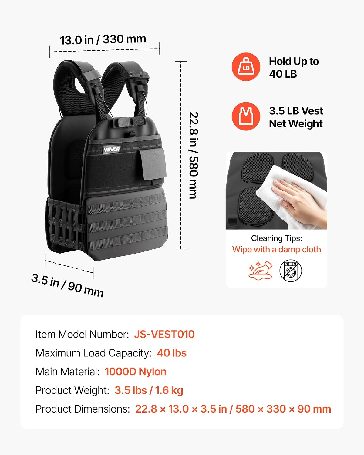 VEVOR Adjustable Weighted Vest, 4-10lbs/20-32lbs/24-40lbs/40lbs Comfortable X-Shape Body Weight Vest Set with 6/8 Weight Packs and Reflective Stripe, for Men Women, Workout Equipment for Strength Training Running Jogging