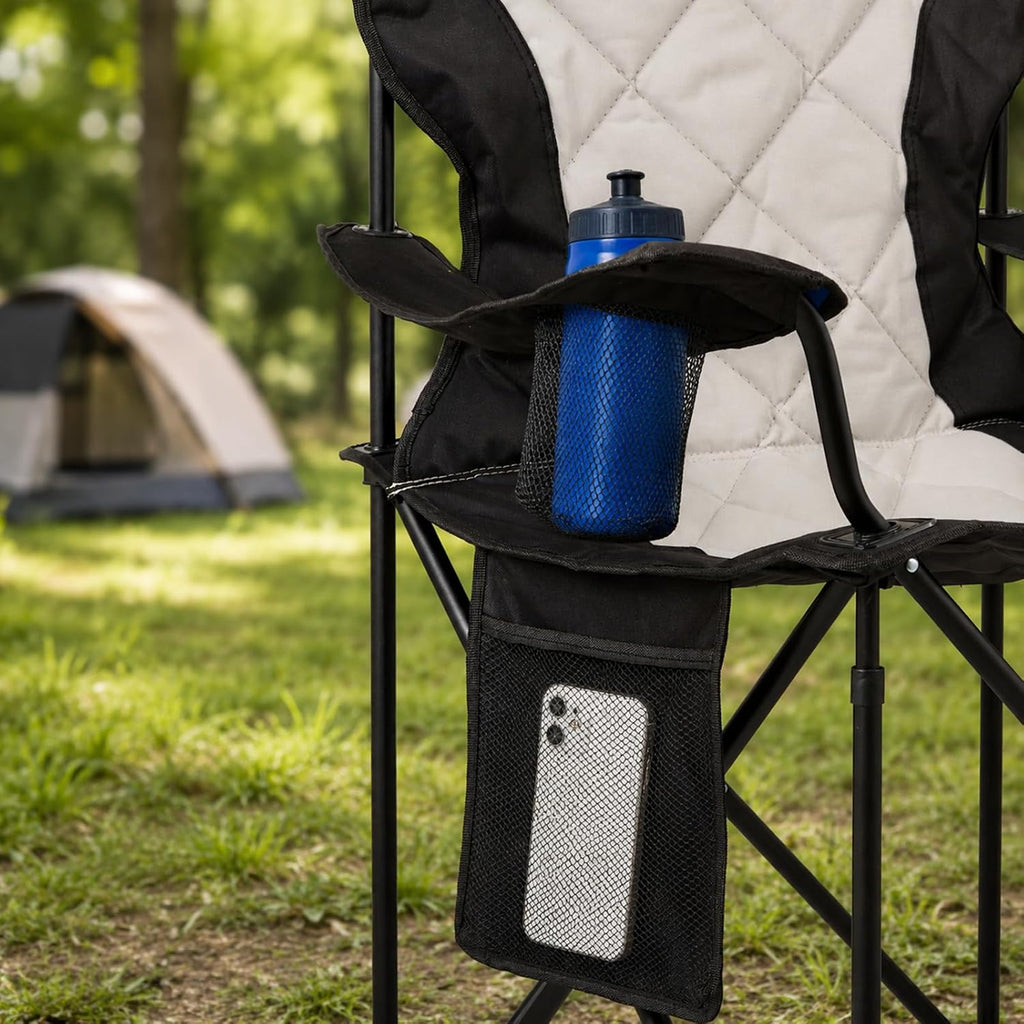 Heavy Duty Camping Chair for Adults, Padded Folding, 330LBS