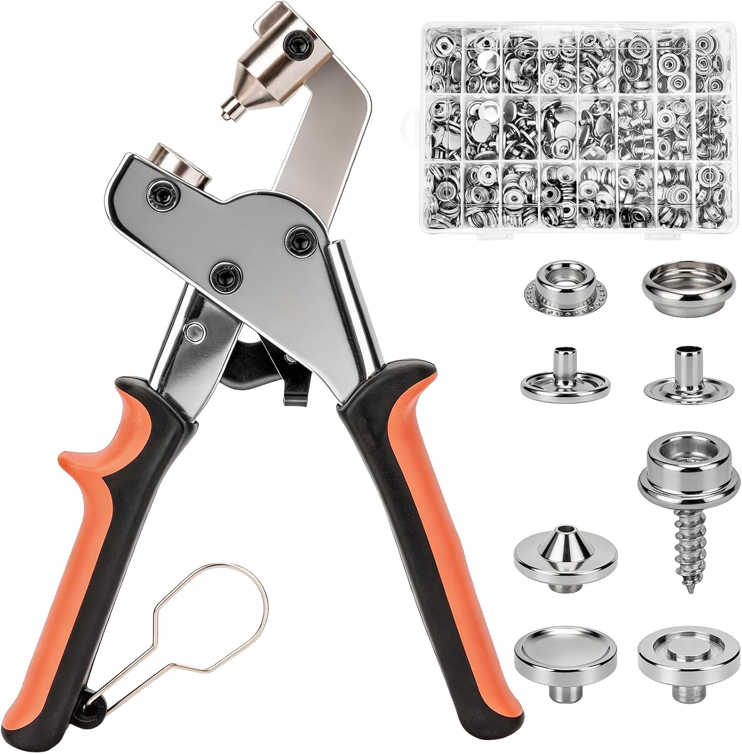 GRENTOOL Snap Fastener Tool Kit with 100 Sets 15mm Boat Cover Snaps