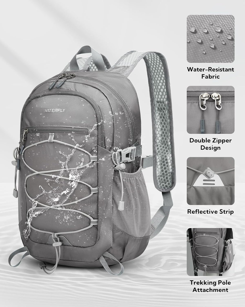 WATERFLY Small Lightweight Packable Backpack, Mini Foldable Travel Daypack