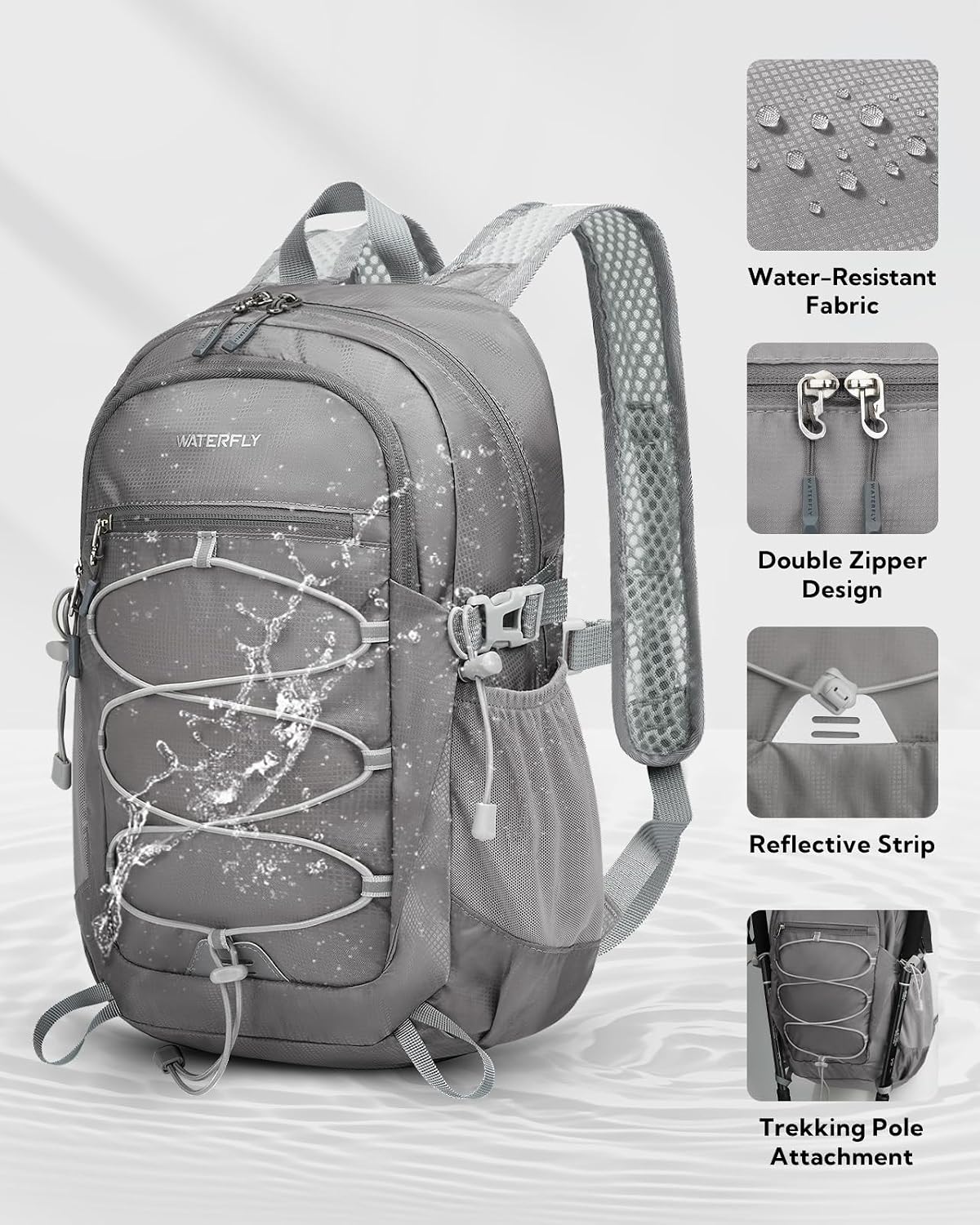 WATERFLY Small Lightweight Packable Backpack, Mini Foldable Travel Daypack