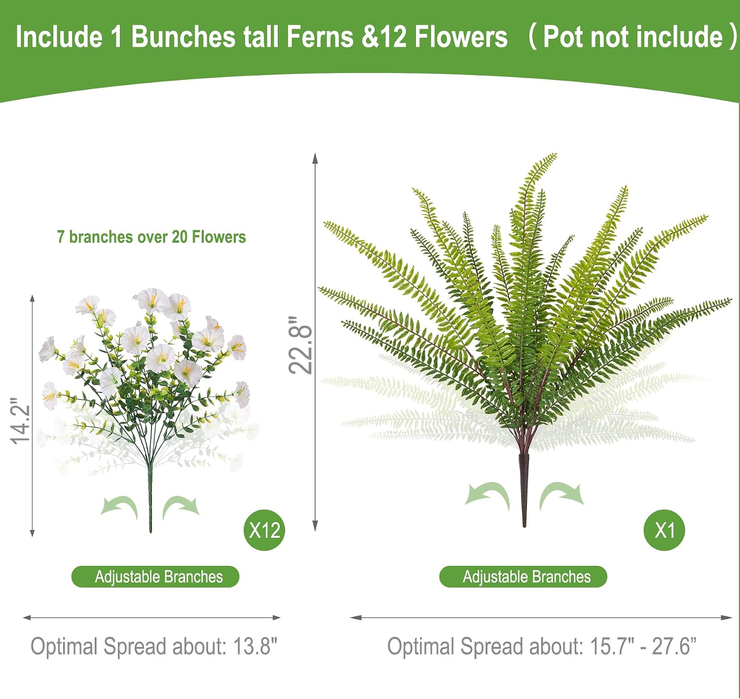 Hrobek Artificial Flowers for Outdoors UV Resistant Silk Faux Plants