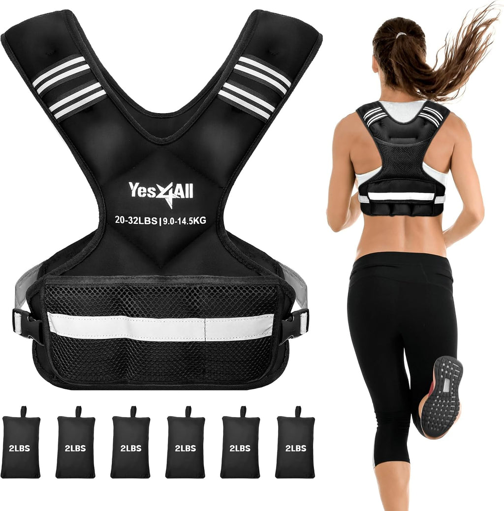Yes4All Adjustable Weighted Vest with Reflective Strip