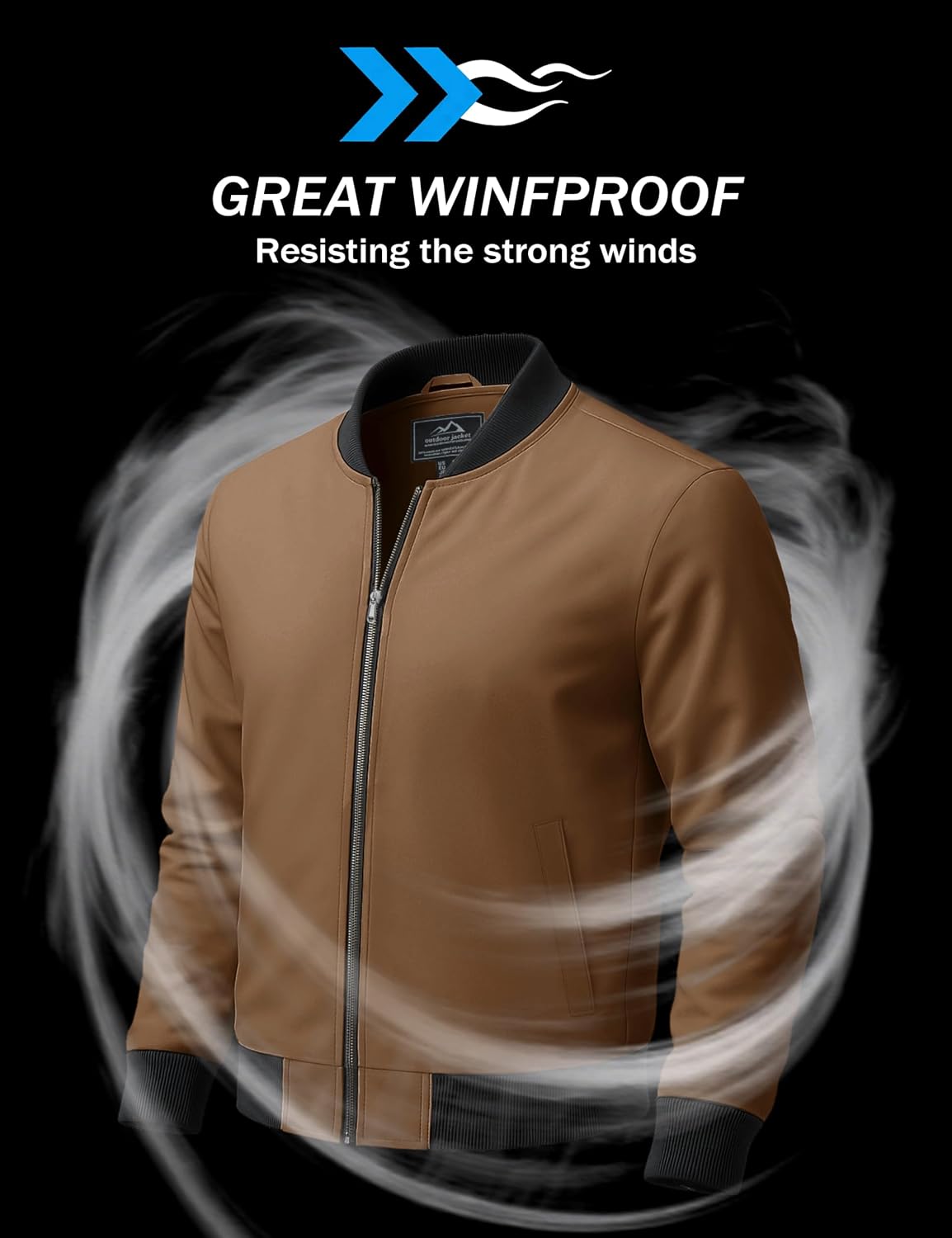 MAGCOMSEN Men's Bomber Jacket Lightweight Full Zip Windbreaker Jackets