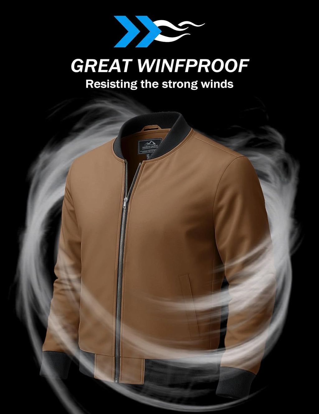 MAGCOMSEN Men's Bomber Jacket Lightweight Full Zip Windbreaker Jackets