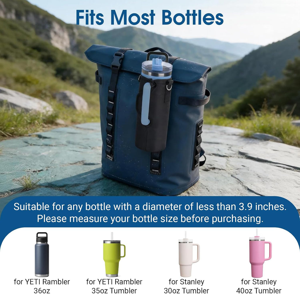 Bottle Holder for HitchPoint Grid Compatible with YETI Camino 20 35 Zip Carryall & Hopper Soft Coolers, Waterproof Oxford Fabric with Stainless Steel Hooks, Hands-Free YETI Bag & Cooler Accessories