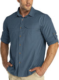 33,000ft Men's Long Sleeve Hiking Shirts Lightweight Quick Dry Sun Protection UV UPF 50 Fishing Shirt Outdoor Safari Travel