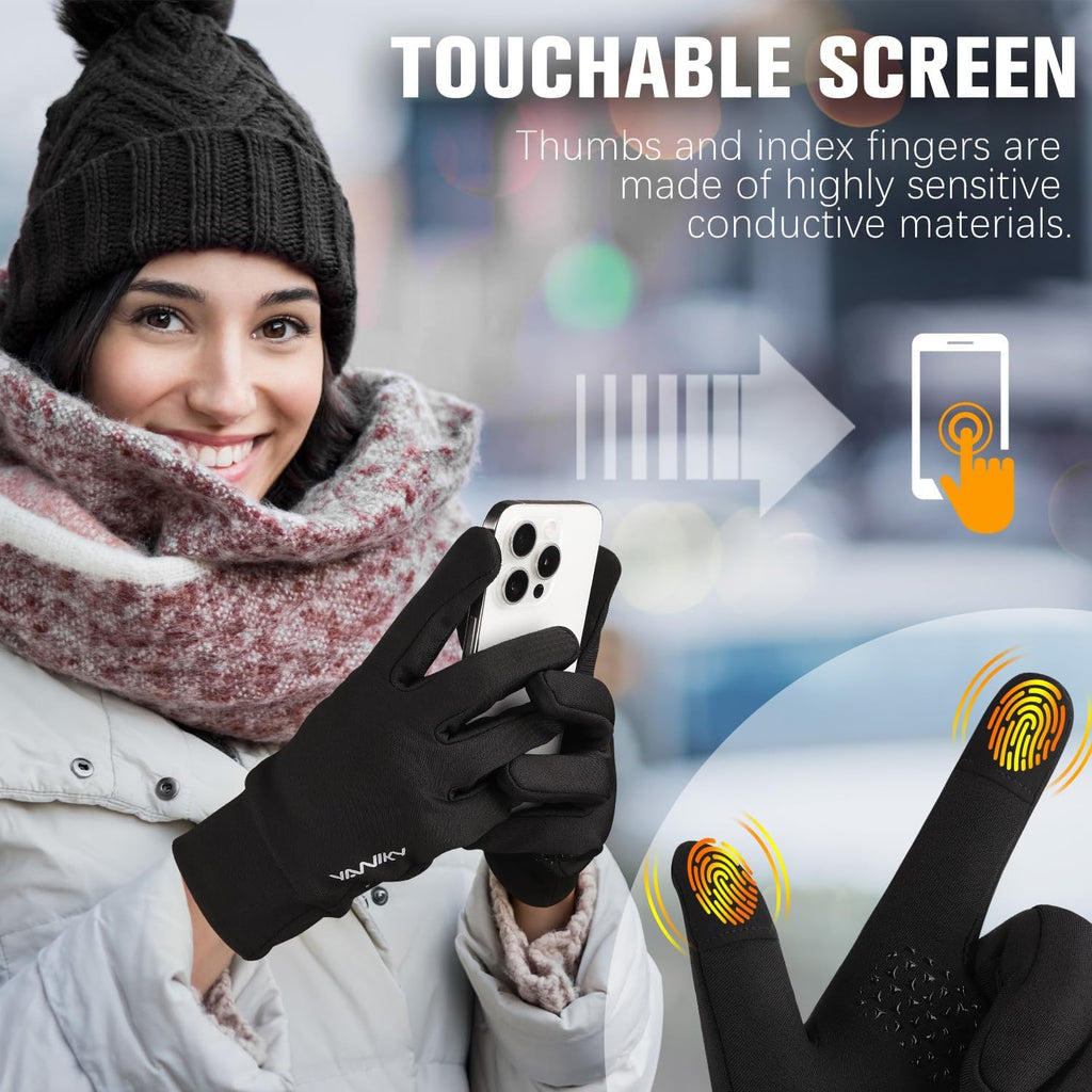 YANIKY Winter Gloves for Men Women: Windproof, Lightweight, Anti-Slip, Touch Screen, Sports Gloves for Running, Cycling, Driving, Hiking